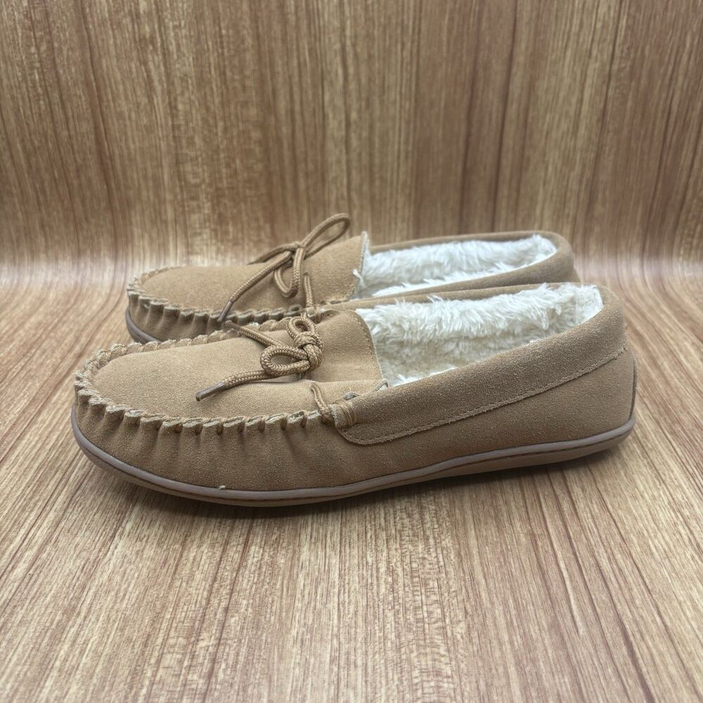Minnetonka Camp Tie Moccasin Lined Hard Rubber Sole Women’s Size 8 M - Picture 4 of 8